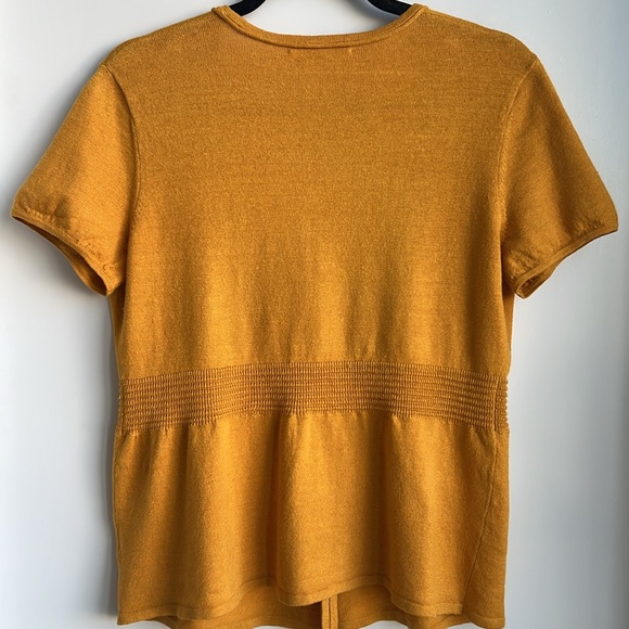 Classiques Entier Linen Blend button short sleeve cardigan - Picture 9 of 10